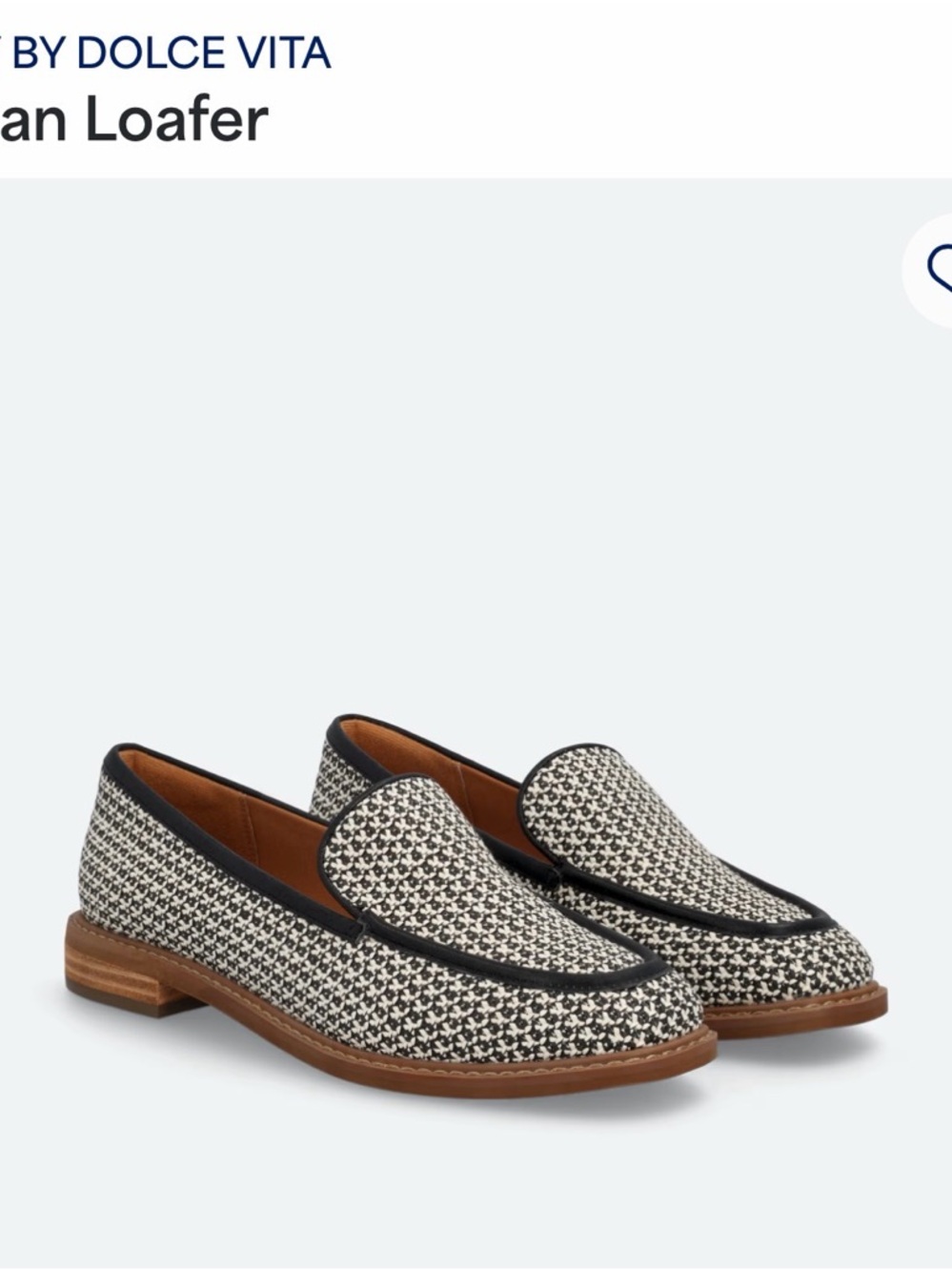 Dolce Vita Black & White Houndstooth Slip-On Loafers